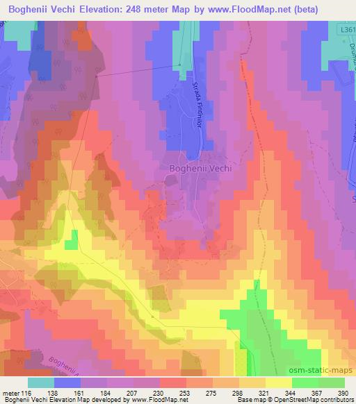 Boghenii Vechi,Moldova Elevation Map