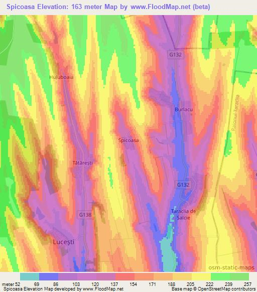 Spicoasa,Moldova Elevation Map