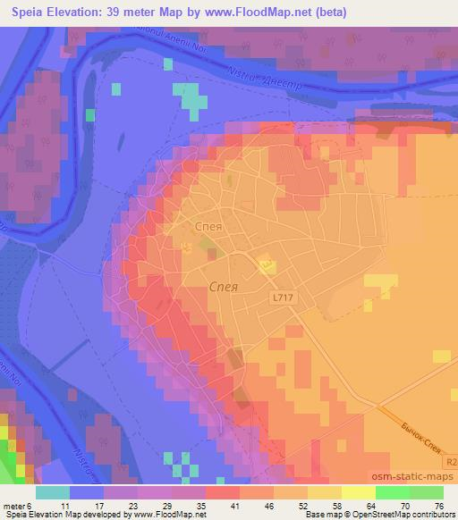 Speia,Moldova Elevation Map