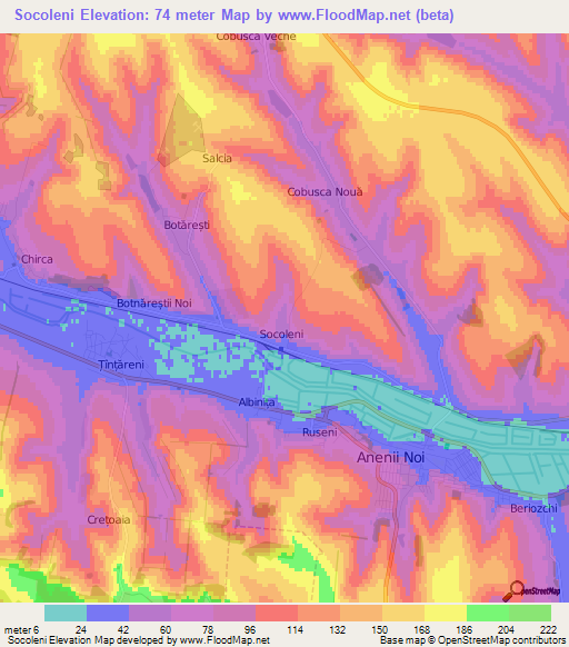 Socoleni,Moldova Elevation Map