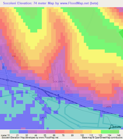 Socoleni,Moldova Elevation Map