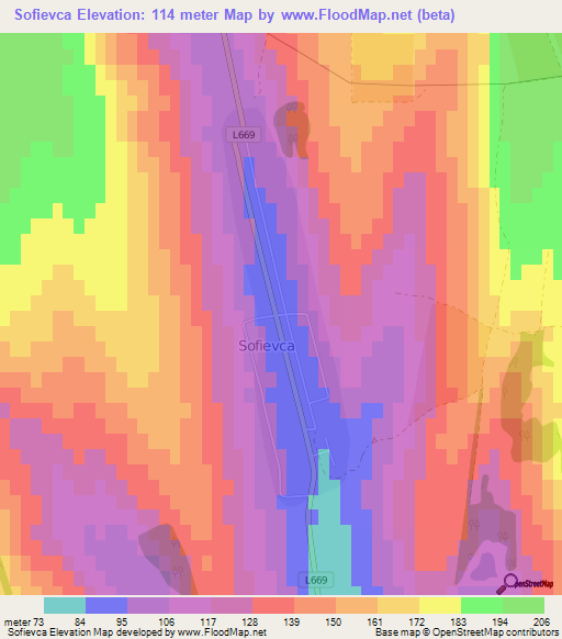 Sofievca,Moldova Elevation Map