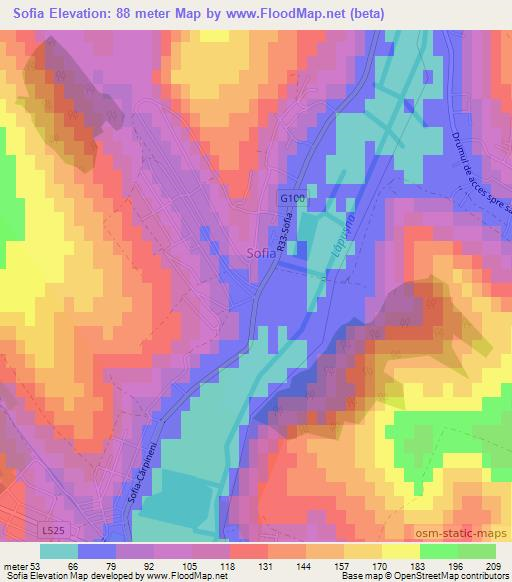 Sofia,Moldova Elevation Map