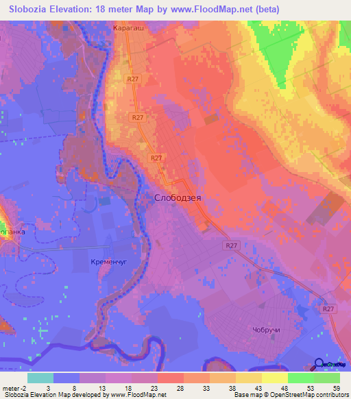 Slobozia,Moldova Elevation Map