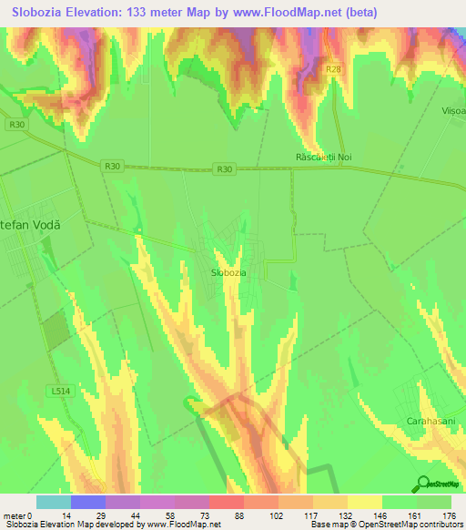 Slobozia,Moldova Elevation Map