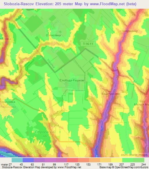 Slobozia-Rascov,Moldova Elevation Map