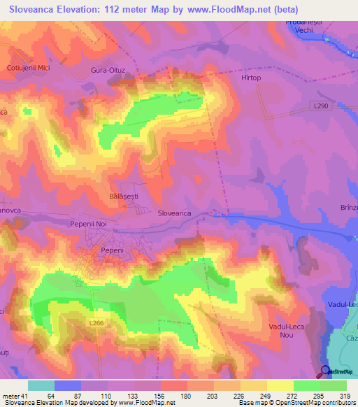 Sloveanca,Moldova Elevation Map