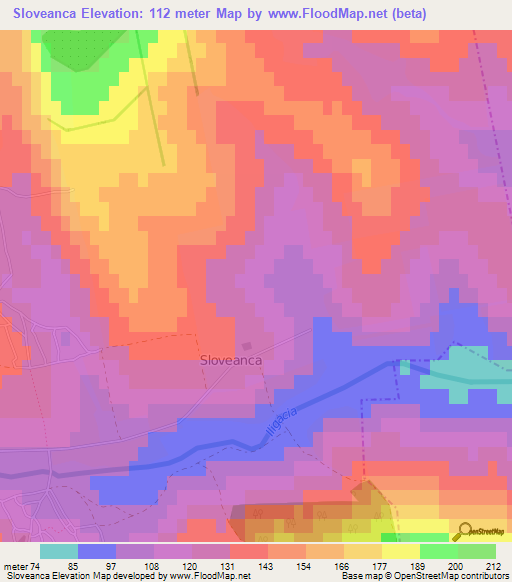 Sloveanca,Moldova Elevation Map