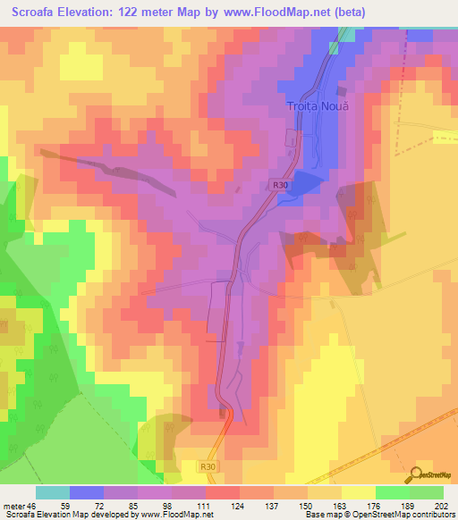 Scroafa,Moldova Elevation Map