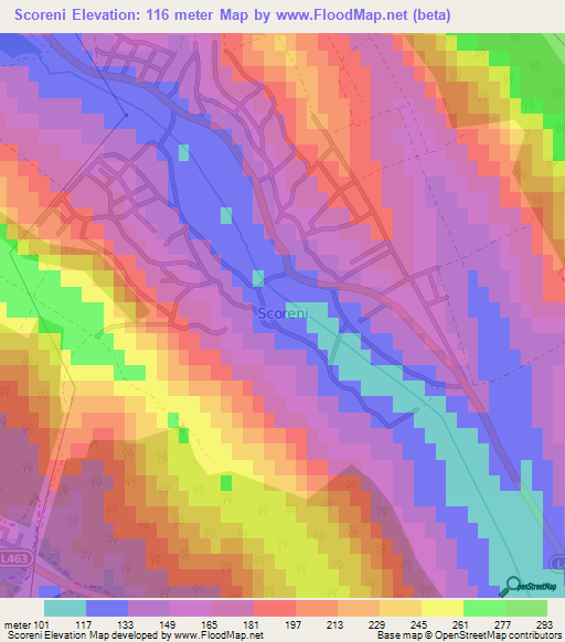 Scoreni,Moldova Elevation Map