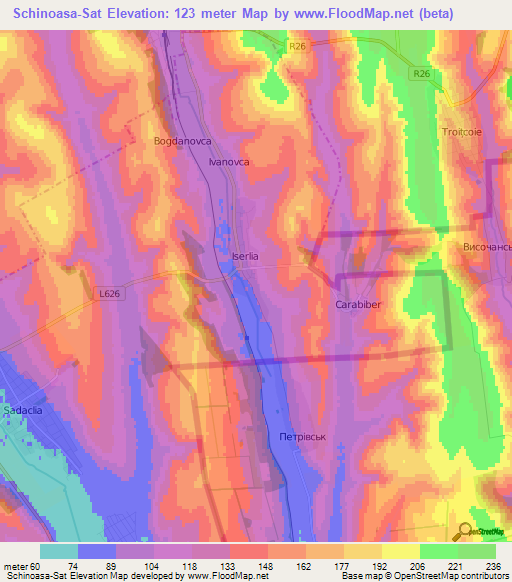 Schinoasa-Sat,Moldova Elevation Map