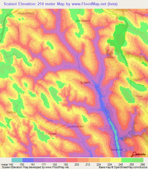 Scaieni,Moldova Elevation Map