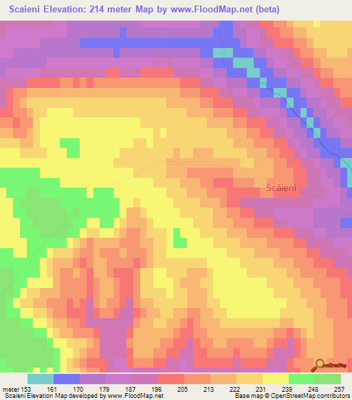 Scaieni,Moldova Elevation Map