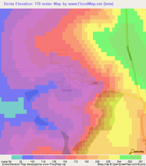 Sirota,Moldova Elevation Map