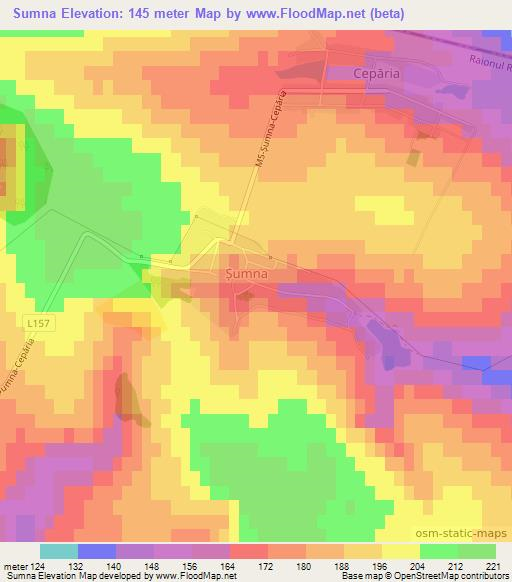 Sumna,Moldova Elevation Map