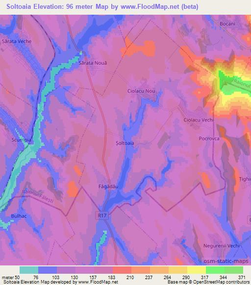 Soltoaia,Moldova Elevation Map