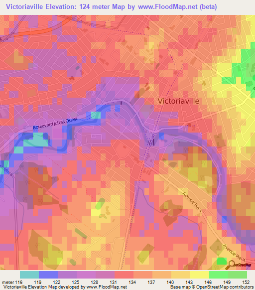 Victoriaville,Canada Elevation Map