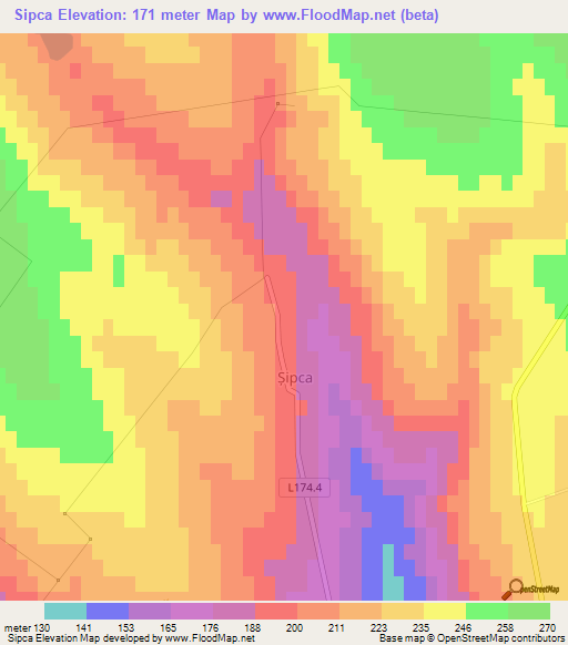 Sipca,Moldova Elevation Map