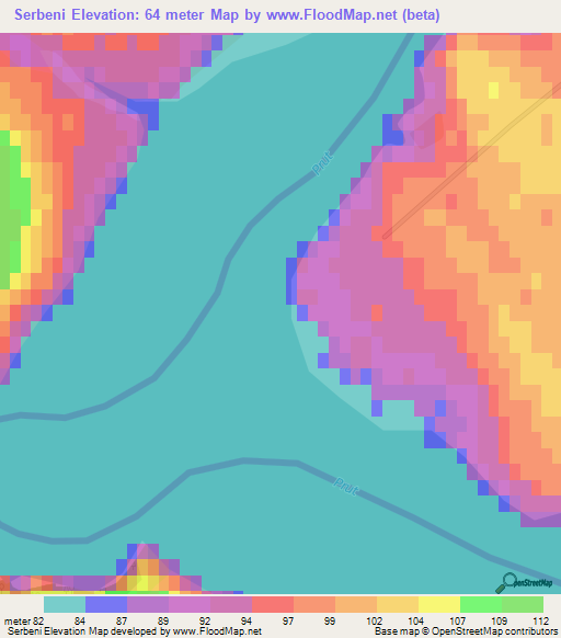 Serbeni,Moldova Elevation Map