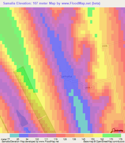 Samalia,Moldova Elevation Map