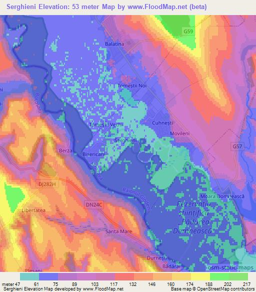 Serghieni,Moldova Elevation Map