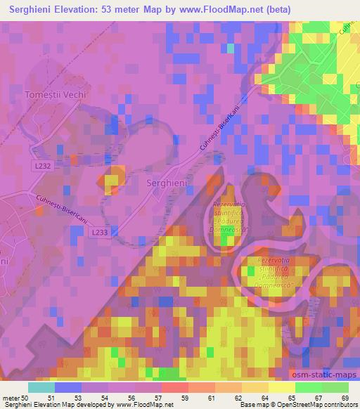 Serghieni,Moldova Elevation Map