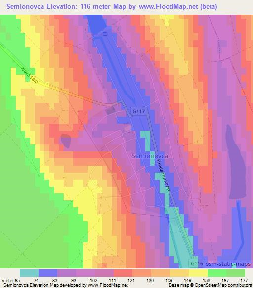 Semionovca,Moldova Elevation Map