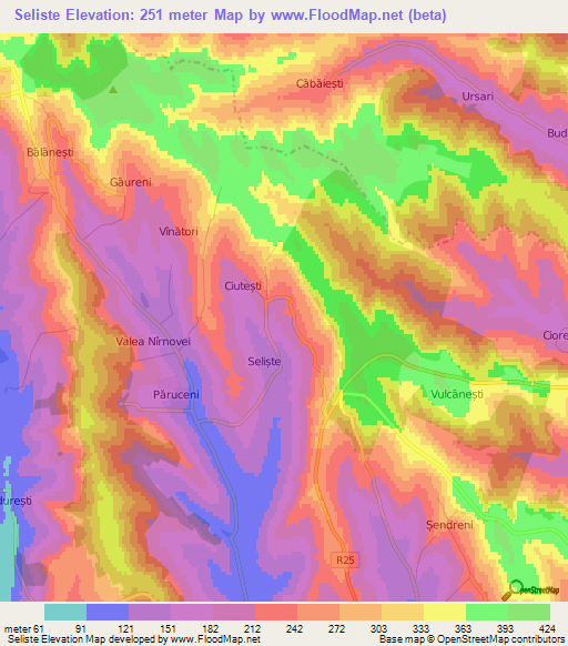 Seliste,Moldova Elevation Map