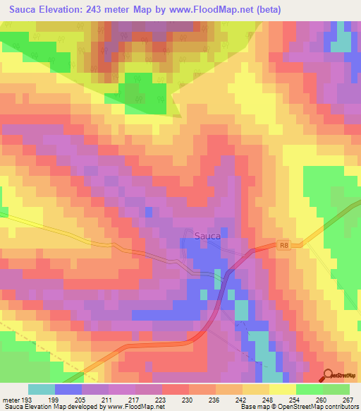 Sauca,Moldova Elevation Map