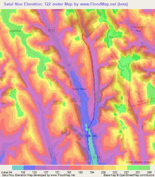 Satul Nou,Moldova Elevation Map