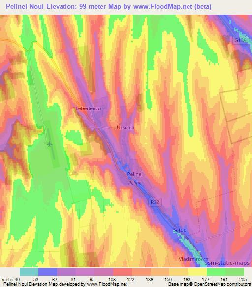 Pelinei Noui,Moldova Elevation Map