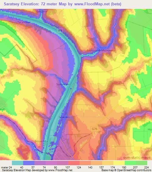 Saratsey,Moldova Elevation Map