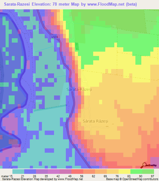 Sarata-Razesi,Moldova Elevation Map