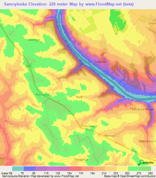 Samoyleuka,Moldova Elevation Map