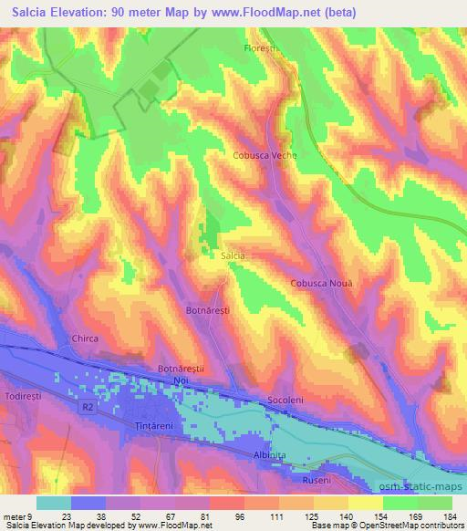 Salcia,Moldova Elevation Map