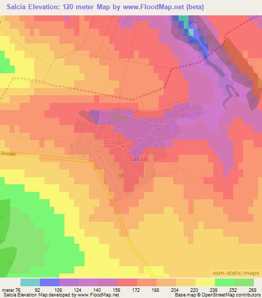 Salcia,Moldova Elevation Map