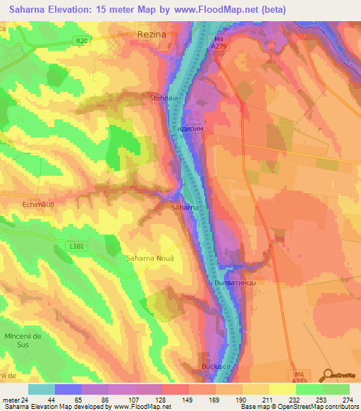 Saharna,Moldova Elevation Map