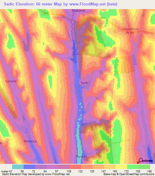 Sadic,Moldova Elevation Map