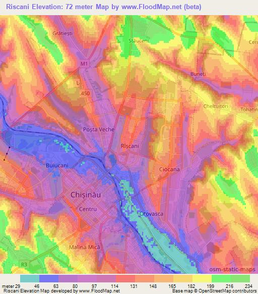 Riscani,Moldova Elevation Map