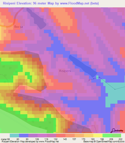 Risipeni,Moldova Elevation Map