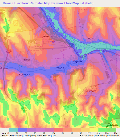 Revaca,Moldova Elevation Map