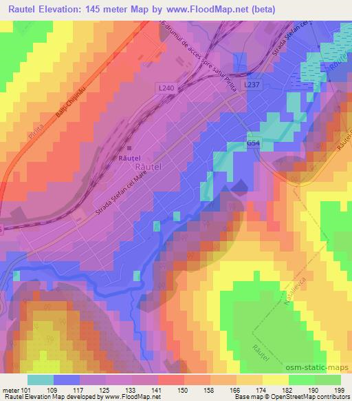 Rautel,Moldova Elevation Map