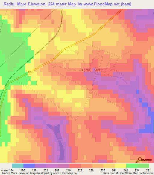 Rediul Mare,Moldova Elevation Map