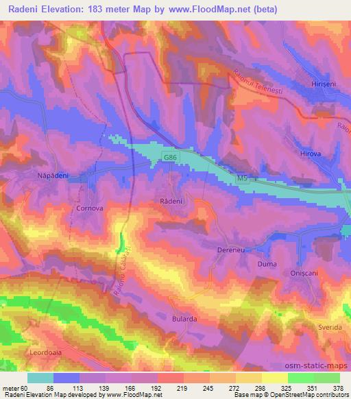 Radeni,Moldova Elevation Map