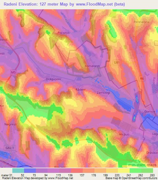 Radeni,Moldova Elevation Map