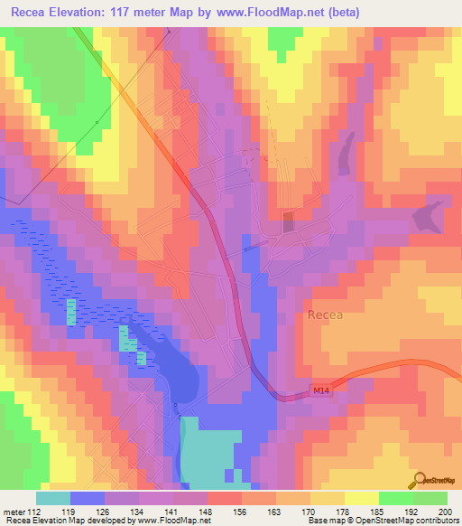 Recea,Moldova Elevation Map