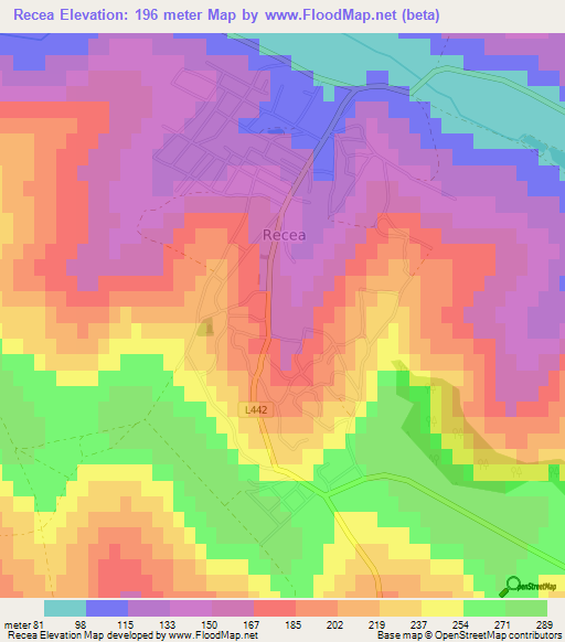 Recea,Moldova Elevation Map