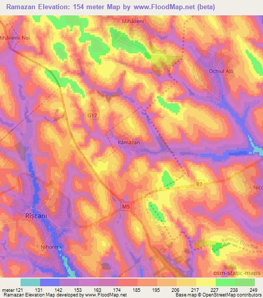 Ramazan,Moldova Elevation Map