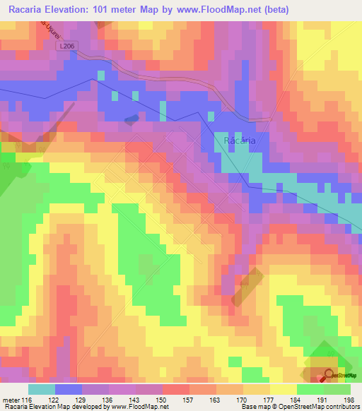 Racaria,Moldova Elevation Map