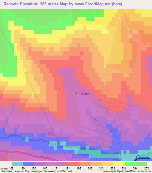 Radoaia,Moldova Elevation Map